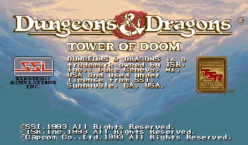 Dungeons & Dragons: Tower of Doom (Euro 940412) screen shot title